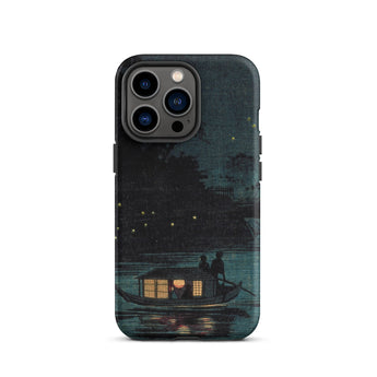 Fireflies at Ochanomizu - Kobayashi Kiyochika Phone Case Iphone 13 Pro / Matte Iphone Case Boat Scene Kobayashi Kiyochika Case, Ochanomizu