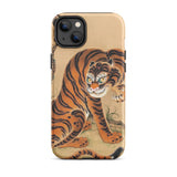 Tiger Cleaning its Paw - Matsui Keichu Phone Case Iphone 14 Plus / Matte Tiger-themed Phone Case Matsui Keichu Iphone Case, Paw Edo-period