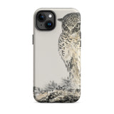 Owl and Fir Tree - Numata Kashu Kachō-e Phone Case Iphone 15 Plus / Matte Owl-themed Phone Case Numata Kashu, Nocturnal Sentinel, Time’s