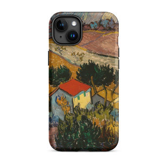 Landscape with House - Vincent Van Gogh Phone Case Iphone 15 Plus / Matte Phone Case Landscape Painting Gogh’s Brushwork, Vincent Gogh,