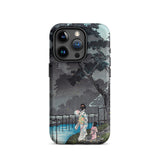 Moon at Sekiguchi - Hiroaki Takahashi Phone Case Iphone 15 Pro / Matte Japanese Art Phone Case Hiroaki Takahashi Iphone, Moonlight Spills,