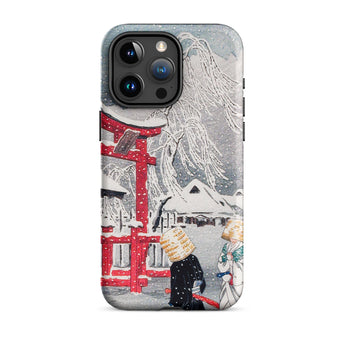 Okabe in Snow - Hiroaki Takahashi Phone Case Iphone 15 Pro Max / Matte Iphone Case Japanese Winter Scene Hiroaki Takahashi, Silken Threads