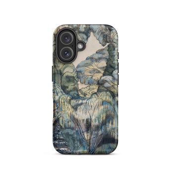Trees in Bird Garden Iver Heath - Paul Nash Phone Case Mobile Cases Phone Case Detailed Painterly Landscape Design Muted Blues Nash’s Bird,