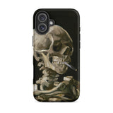 Skeleton with a Cigarette - Vincent Van Gogh Phone Case Iphone 16 Plus / Matte Phone Case Skull Art Gogh’s Skeleton, Smirking Eulogy,