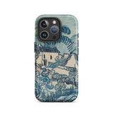 Blue Landscape with Houses - Vincent Van Gogh Phone Case Mobile Cases Blue White Illustrated Phone Case Stylized Village Scene Gogh’s Reed,