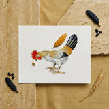 Toy Rooster - Lillian Hunter 1930s Kitchen Art Print / Canvas Detailed Watercolor Illustration Rooster Vibrant Red Comb Wattle Lillian