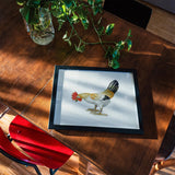 Toy Rooster - Lillian Hunter 1930s Kitchen Art Print / Canvas Framed Watercolor Painting Rooster Colorful Feathers Lillian Hunter 1930s,