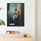 The Trade - Black Gay Sea Captain Art Framed Canvas, Framed Muscular Man Painting