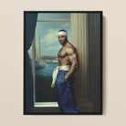 The Trade - Black Gay Sea Captain Art Framed Canvas, Framed Painting Muscular Man