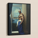The Trade - Black Gay Sea Captain Art Framed Canvas, Framed Portrait Muscular Man