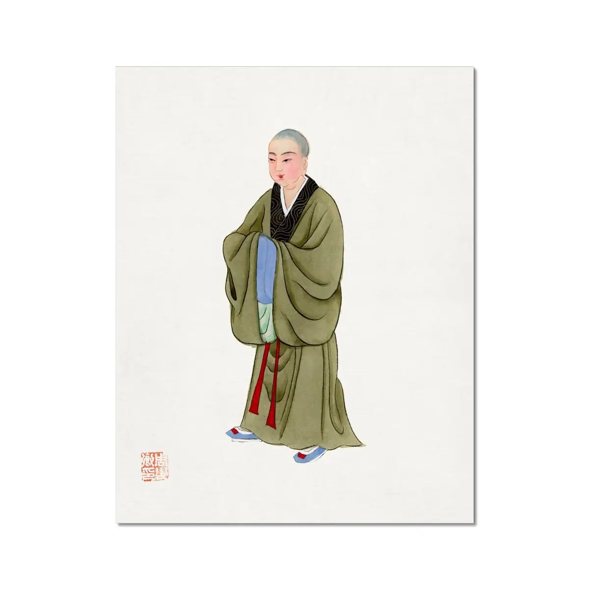 Buddhist Monk - Qing Dynasty Manchu Clothing Art Print 11’’x14’’ Posters Prints & Visual Artwork