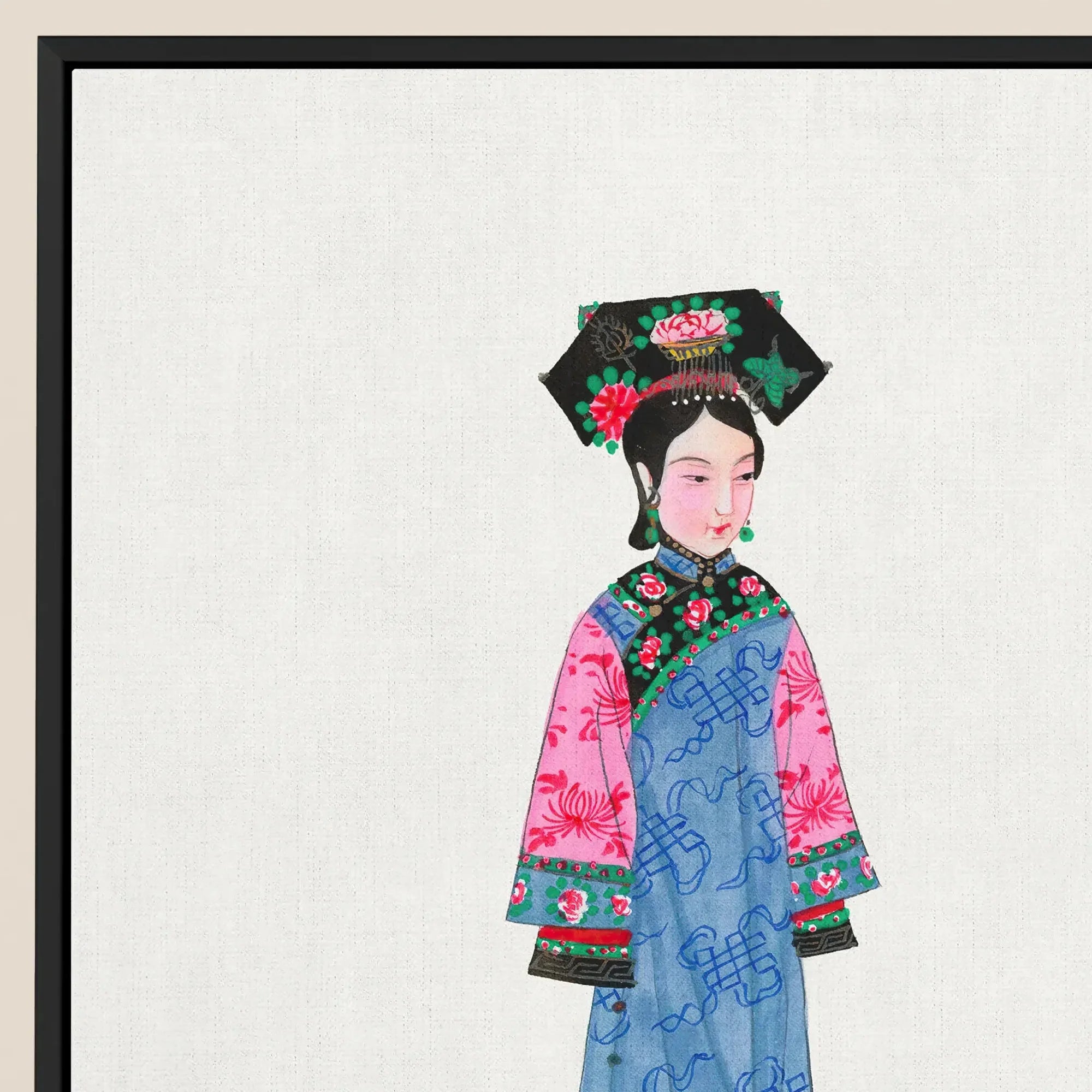 Noblewoman - Manchu Fashion Framed Canvas Posters Prints & Visual Artwork