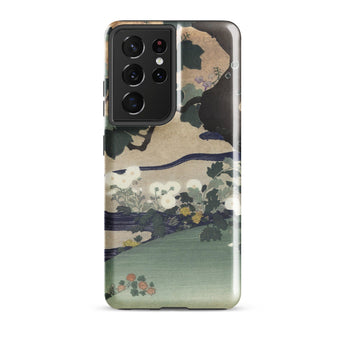 Tree and Chrysanthemums - Kogyo Tsukioka Phone Case, Samsung Galaxy S21 Ultra / Gloss, Mobile Cases, Toby Leon