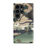 Tree and Chrysanthemums - Kogyo Tsukioka Phone Case Mobile Cases Phone Case Traditional Japanese Ukiyo-e Style Illustration White Kogyo