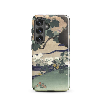 Tree and Chrysanthemums - Kogyo Tsukioka Phone Case Mobile Cases Phone Case Traditional Japanese Ukiyo-e Style Illustration Dark Kogyo