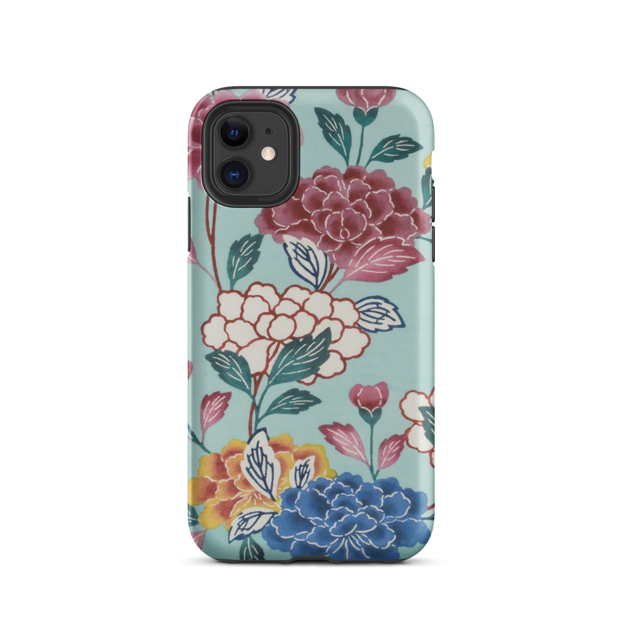 Tree Peonies Bingata Panel Iphone Case, 11 / Matte