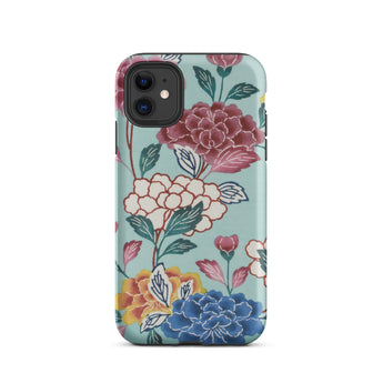 Tree Peonies Bingata Panel Iphone Case, 11 / Matte, Floral Pattern Iphone Case