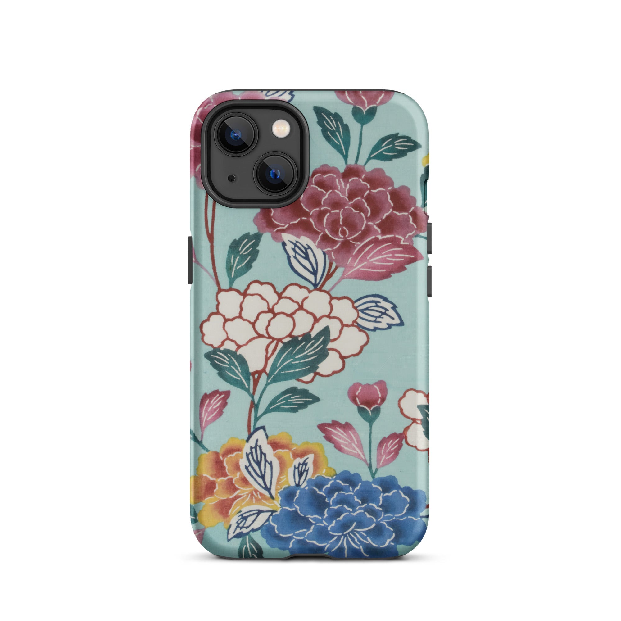 Tree Peonies Bingata Panel Iphone Case, 13 / Matte