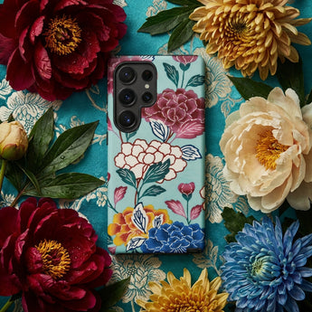 Tree Peonies Bingata Panel Phone Case, Mobile Cases, Toby Leon