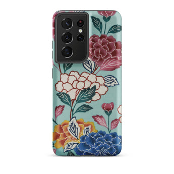 Tree Peonies Bingata Panel Phone Case, Samsung Galaxy S21 Ultra / Matte, Mobile Cases, Toby Leon