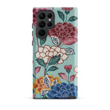 Tree Peonies Bingata Panel Samsung Case, Galaxy S22 Ultra / Matte, Smartphone Floral-patterned Case