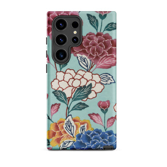 Tree Peonies Bingata Panel Samsung Case, Galaxy S24 Ultra / Matte, Floral Patterned Smartphone Case