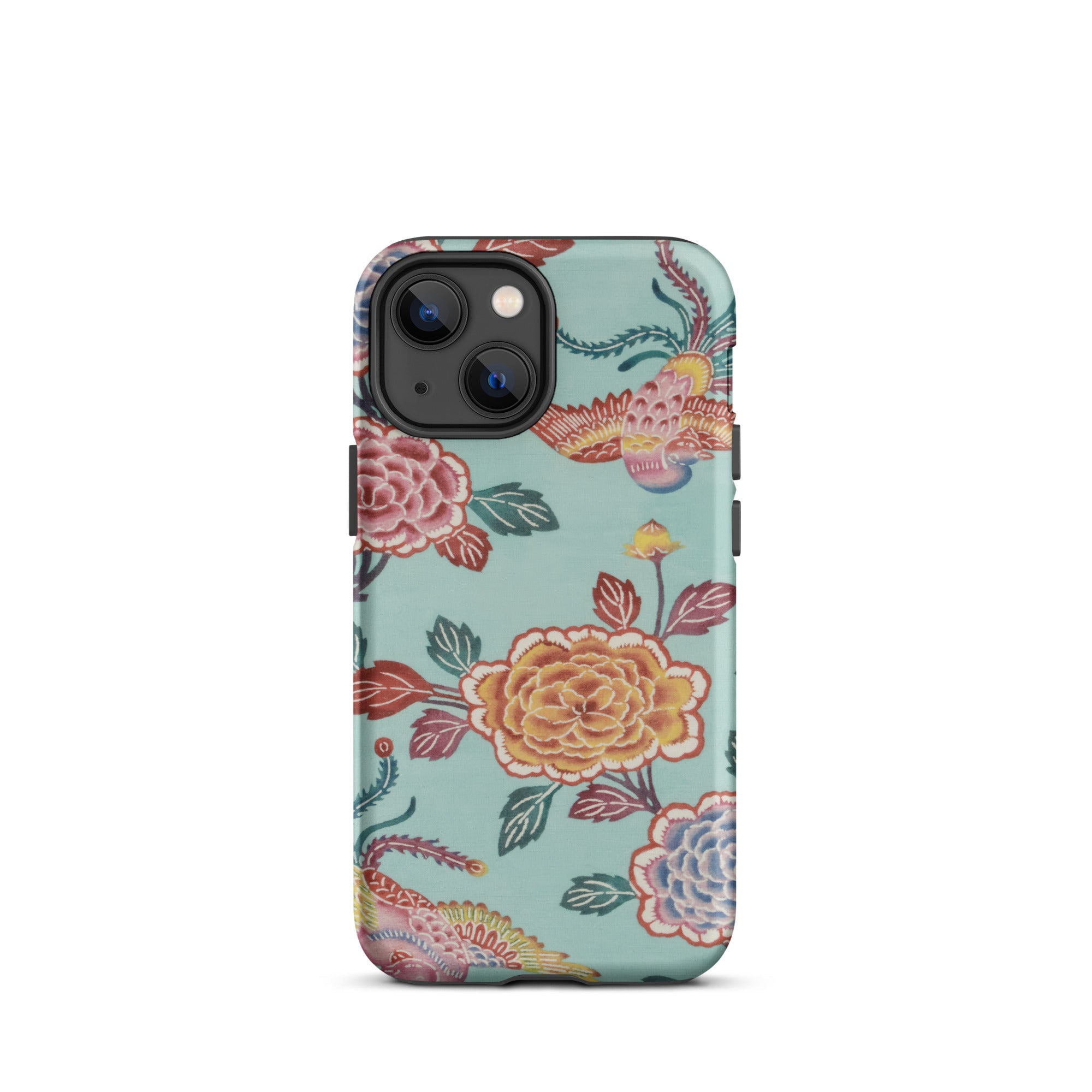 Tree Peonies & Peacocks Bingata Panel Iphone Case, 13 Mini / Matte