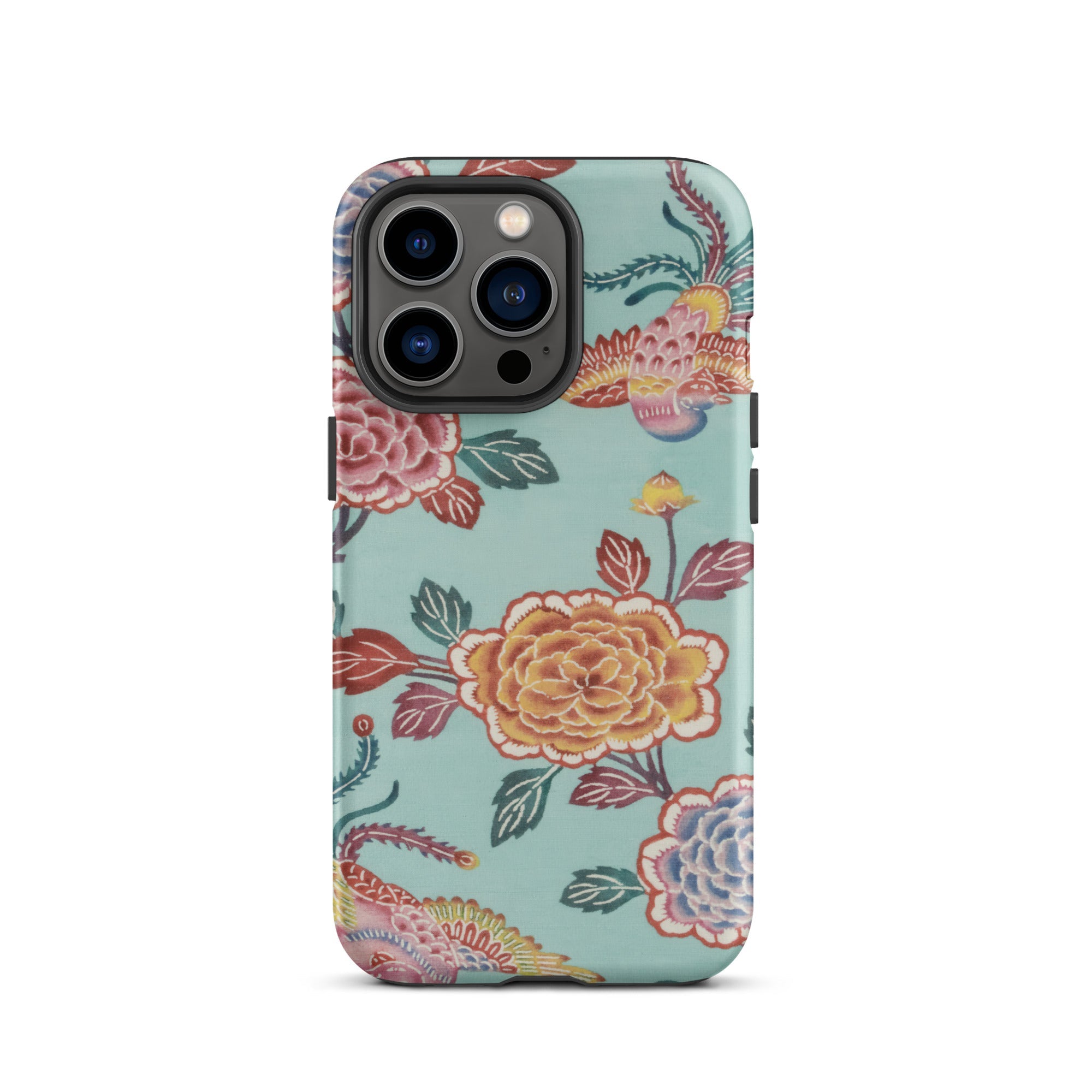 Tree Peonies & Peacocks Bingata Panel Iphone Case, 13 Pro / Matte