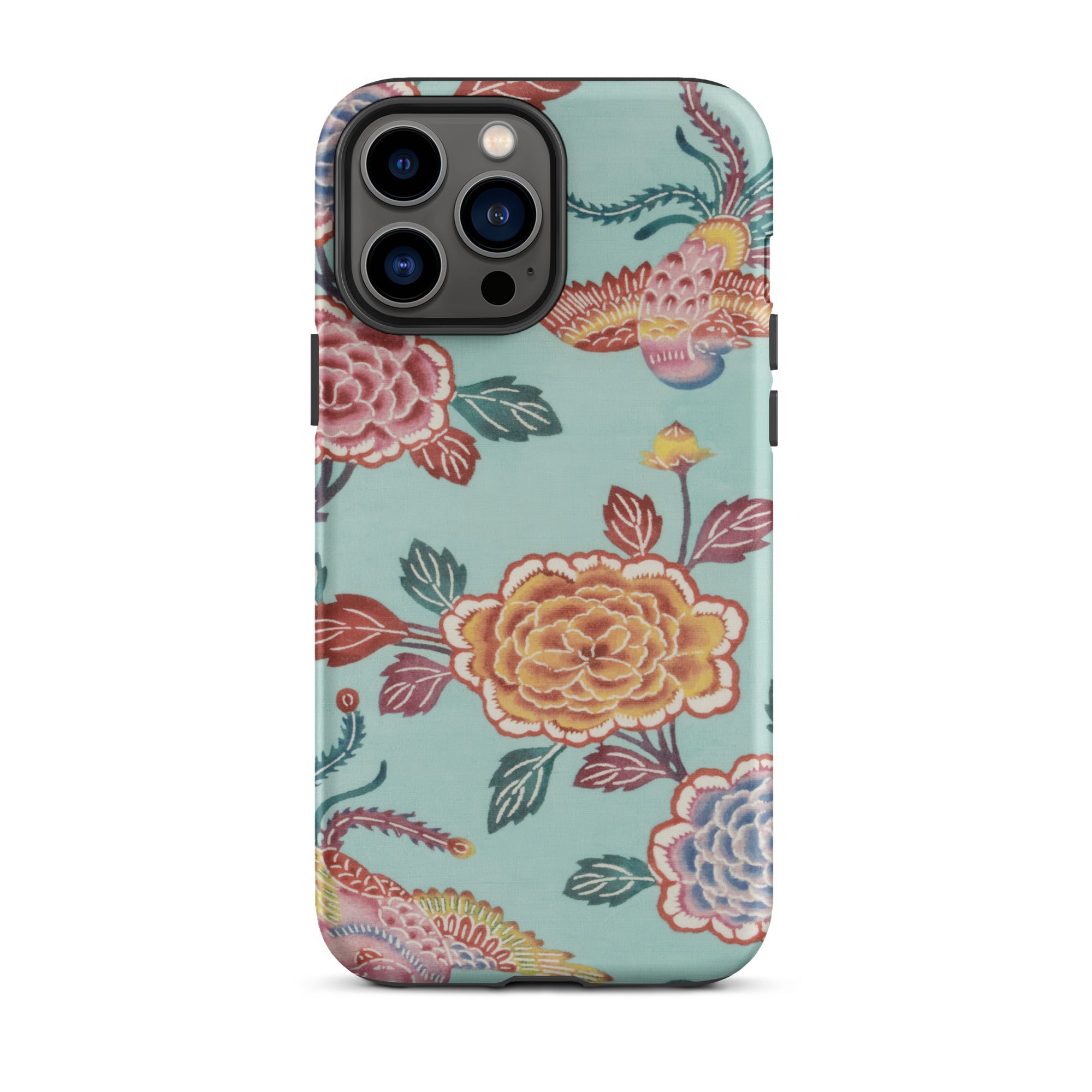 Tree Peonies & Peacocks Bingata Panel Iphone Case, 13 Pro Max / Matte