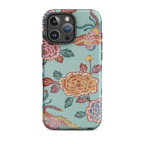 Tree Peonies & Peacocks Bingata Panel Iphone Case, 16 Pro Max / Matte, Iphone 15 Pro Max Floral-patterned Case