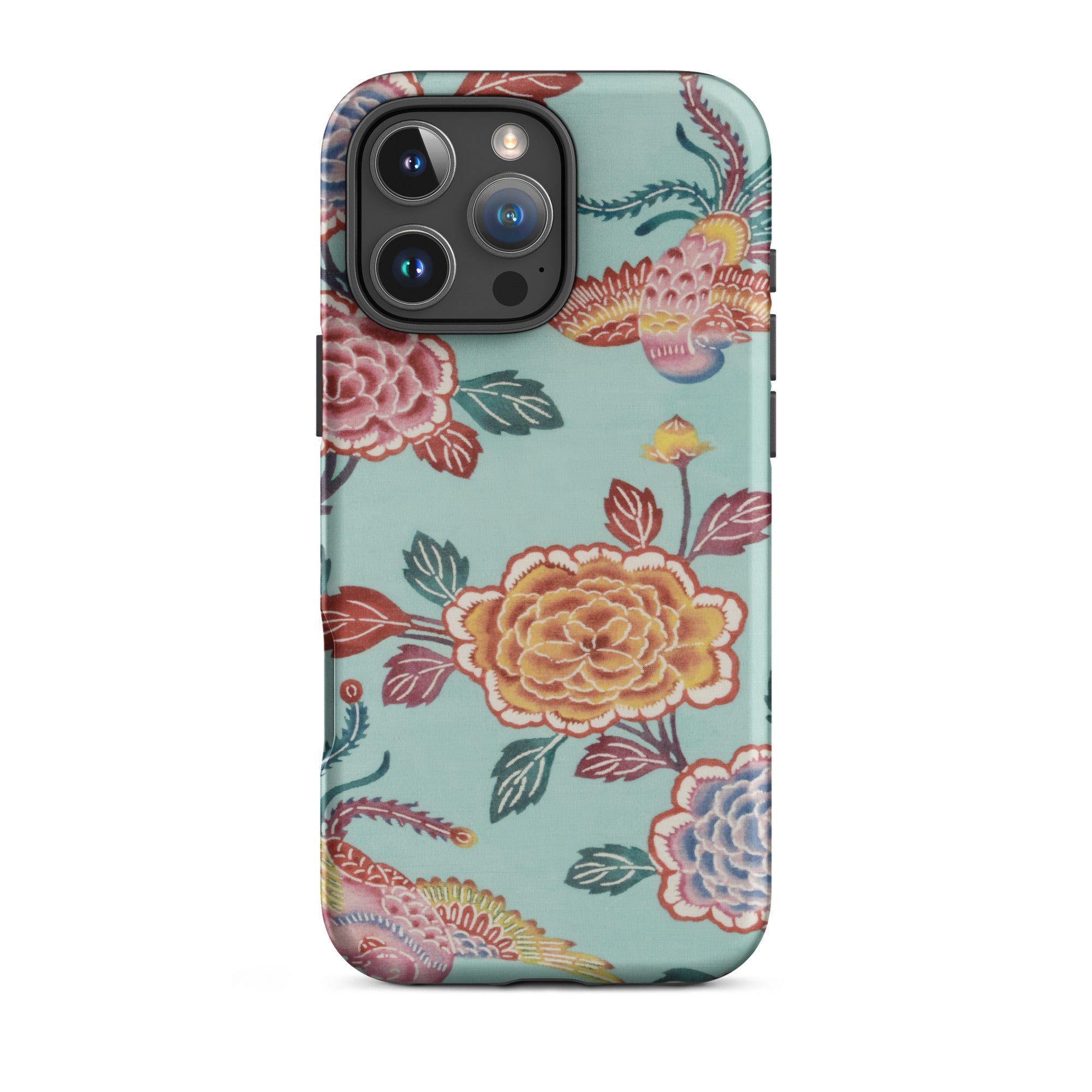Tree Peonies & Peacocks Bingata Panel Iphone Case, 16 Pro Max / Matte