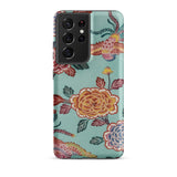 Tree Peonies & Peacocks Bingata Panel Samsung Case, Galaxy S21 Ultra / Matte, Smartphone Floral-patterned Case