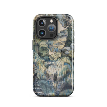Trees in Bird Garden Iver Heath - Paul Nash Phone Case Iphone 16 Pro / Gloss Phone Case Detailed Painterly Landscape Design Muted Blues
