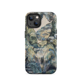 Trees in Bird Garden Iver Heath - Paul Nash Phone Case Iphone 14 / Matte Phone Case Detailed Painterly Landscape Design Muted Greens Nash’s