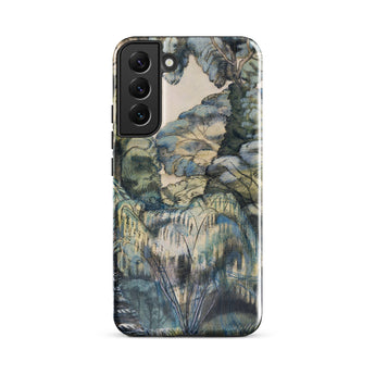 Trees in Bird Garden Iver Heath - Paul Nash Phone Case Samsung Galaxy S22 Plus / Gloss Phone Case Detailed Painterly Landscape Design Muted
