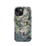 Trees in Bird Garden Iver Heath - Paul Nash Phone Case Iphone 15 / Gloss Phone Case Textured Painterly Landscape Design Muted Blues Nash’s