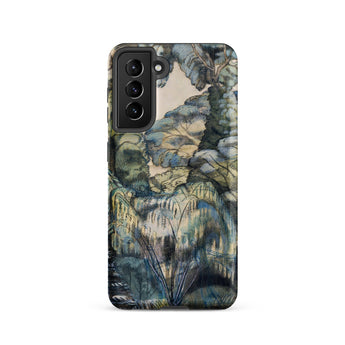 Trees in Bird Garden Iver Heath - Paul Nash Phone Case Mobile Cases Phone Case Detailed Impressionistic Landscape Painting Muted Greens