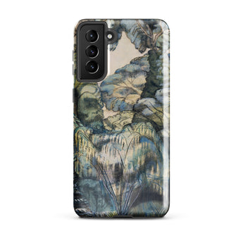 Trees in Bird Garden Iver Heath - Paul Nash Phone Case Mobile Cases Phone Case Detailed Painterly Landscape Design Muted Blues Nash’s Bird,