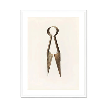 Trimming Shears - Harold Ballerd Farmhouse Art Print, Antique Metal Scissors Shears Spring-like Handle Design