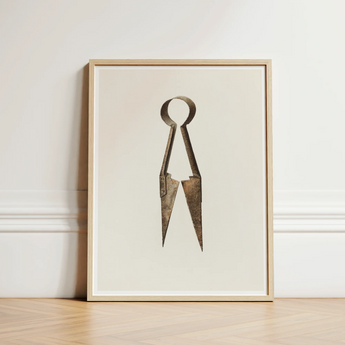 Trimming Shears - Harold Ballerd Farmhouse Art Print / Canvas Vintage-style Metal Pair Scissors Weathered Rust-toned Finish Ornate,