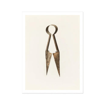 Trimming Shears - Harold Ballerd Farmhouse Art Print / Canvas Rustic Metal Scissors Simple Spring-style Handle, Agrarian Antiquity Prints