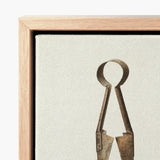 Trimming Shears - Harold Ballerd Farmhouse Art Print / Canvas Rustic Weathered Metal Keyhole-shaped Tool Depicted Textured Off-white,