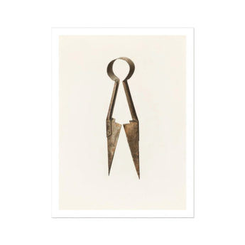Trimming Shears - Harold Ballerd Farmhouse Art Print, Rustic Metal Scissors Shears Simple Spring-style Handle