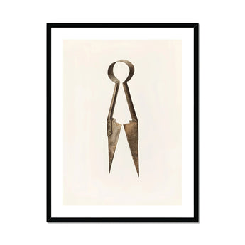 Trimming Shears - Harold Ballerd Farmhouse Art Print, Vintage Metal Scissors Shears Pointed Blades