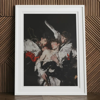 Trinity - Unholy Gay Saints Art Print, 12x16’’ / 31x41cm / White Frame / 2’’ Matboard, Framed Artwork Classical Scene Figures