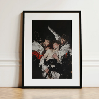 Trinity - Unholy Gay Saints Art Print / Canvas, 12x16’’ / 31x41cm / Black Frame / Matboard, Posters Prints & Visual Artwork, Toby Leon