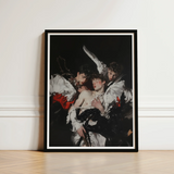 Black-framed Art Print Dramatic Baroque-style Painting Three Figures Unholy Gay Saints, Stitching