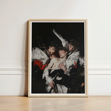 Framed Art Print Dramatic Baroque-style Painting Three Figures Unholy Gay Saints, Stitching