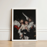 Framed Art Print Dramatic Baroque-style Painting Three Figures Unholy Gay Saints, Stitching