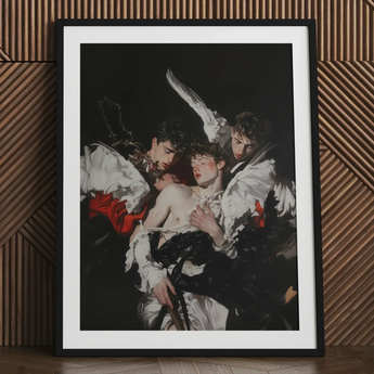 Trinity - Unholy Gay Saints Art Print / Canvas Black-framed Art Print White Mat Dramatic Painting Three Unholy Gay Saints, Saints Print,